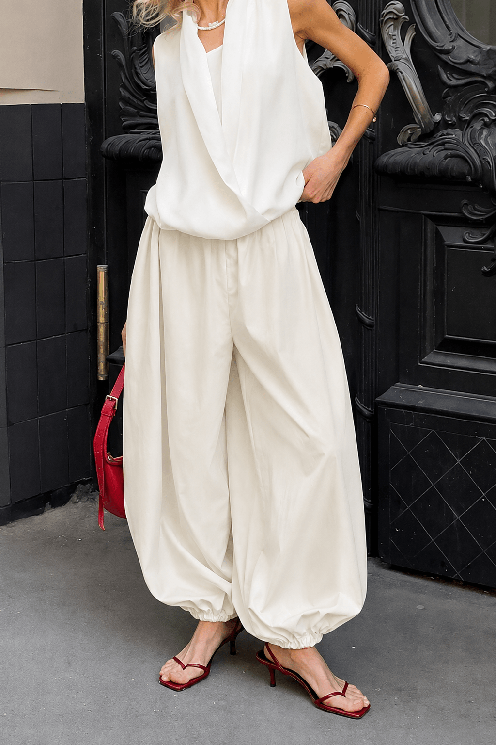 SOERA Inga Elastic Waist Baggy Pants - Bottoms - SOERA-288067-CRE-S-38723 Cream S