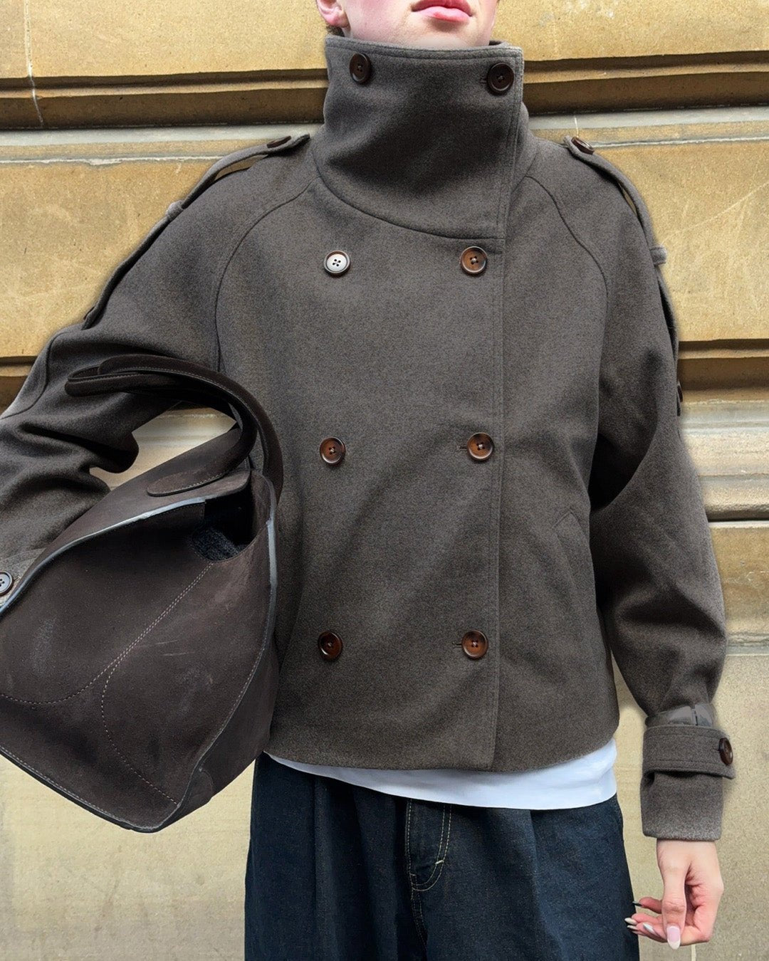 SOERA Rhea Stand Collar Breasted Coat - Coats & Jackets - Gray XS