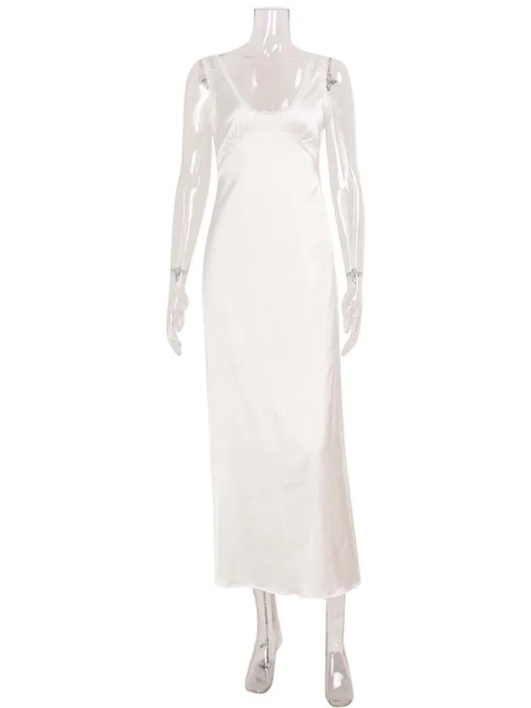 SOERA Angie Deep Neck Satin Midi Dress - Dresses - 1005009453324533-;ey1770650302928728168 S