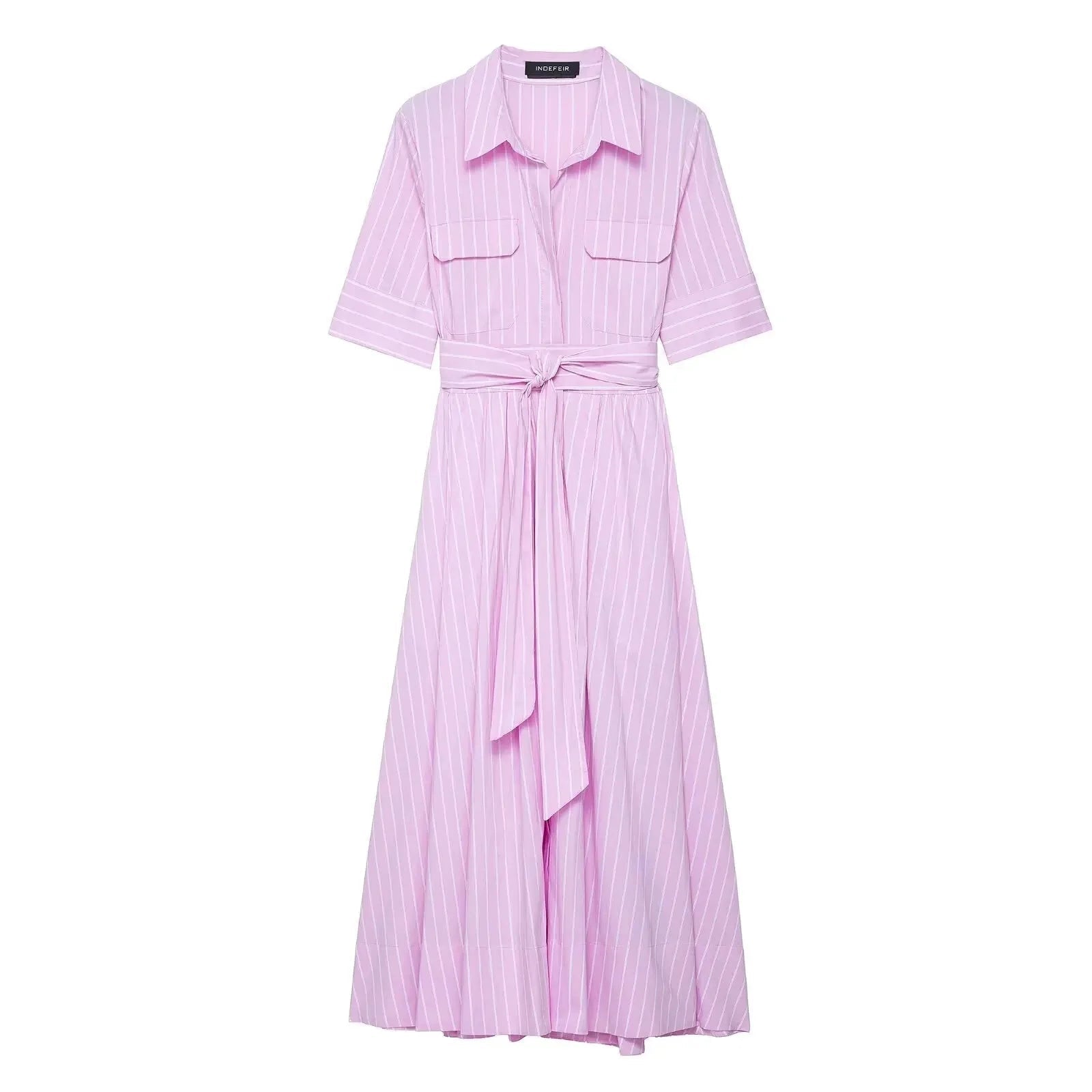 SOERA Beatrice Belted Shirt Midi Dress - Dresses - White L