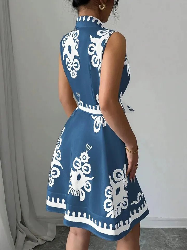SOERA Bianca Butterfly Print Tie-Waist Midi Dress - Dresses - Black S