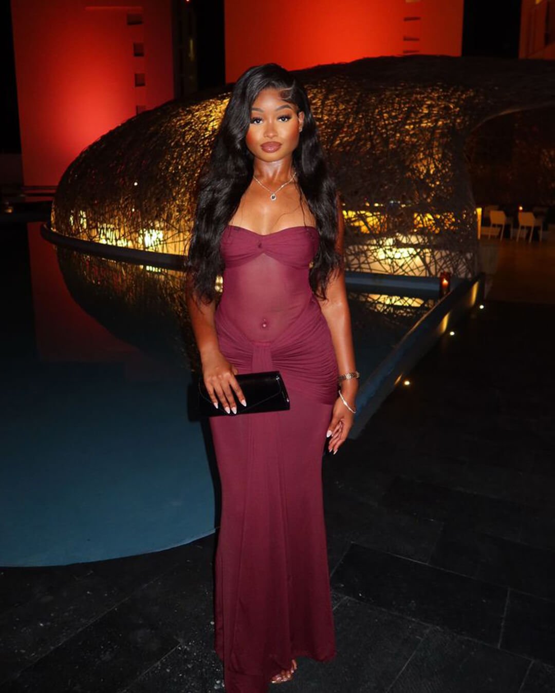 SOERA Fenella Backless Maxi Dress - Dresses - 1005009463486142-;uP1764877297677914727 Burgundy L