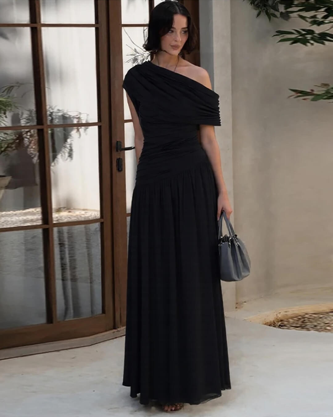 SOERA Ingrid One Shoulder Maxi Dress - Dresses - Black M