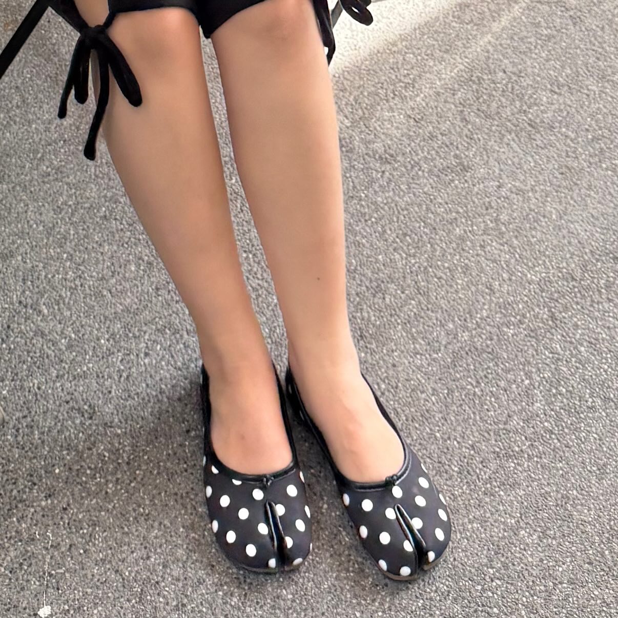 SOERA Elizabeth Split Toe Ballet Flats - Flats - 1005007476907322-;Ke1770721238662922337 Black Polka Dots 35