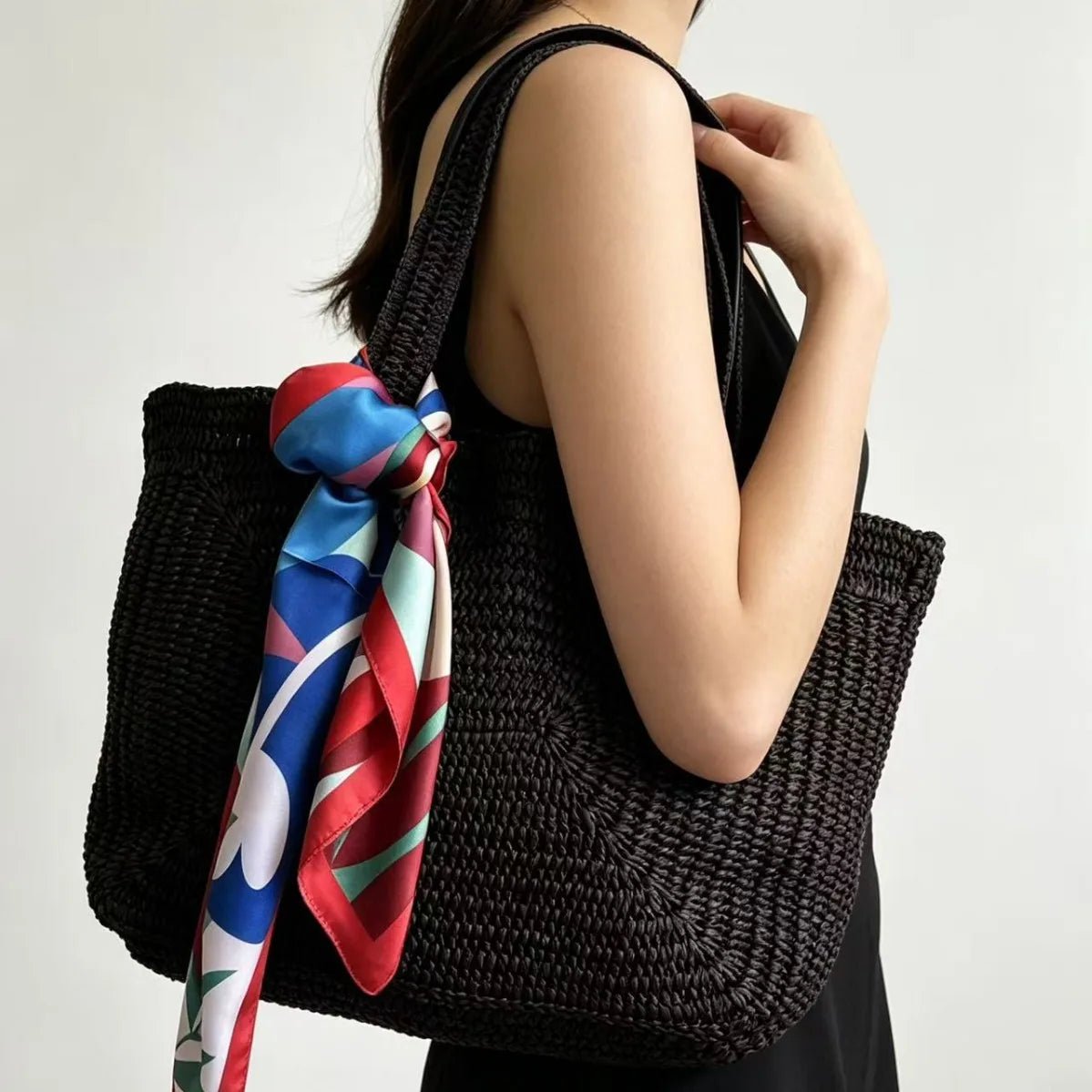 SOERA Hannie Bohemian Woven Beach Tote Bag - Handbags - Dark Brown