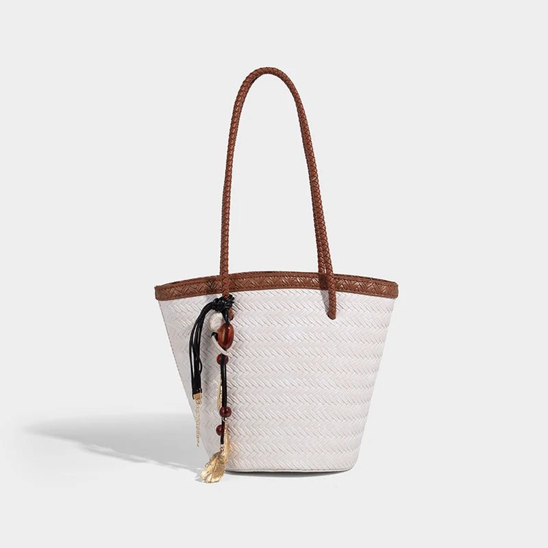 SOERA Meryl Woven Bucket Handbag with Pouch - Handbags - 1005009214177960-;OZ1775031590860362256 Coffee
