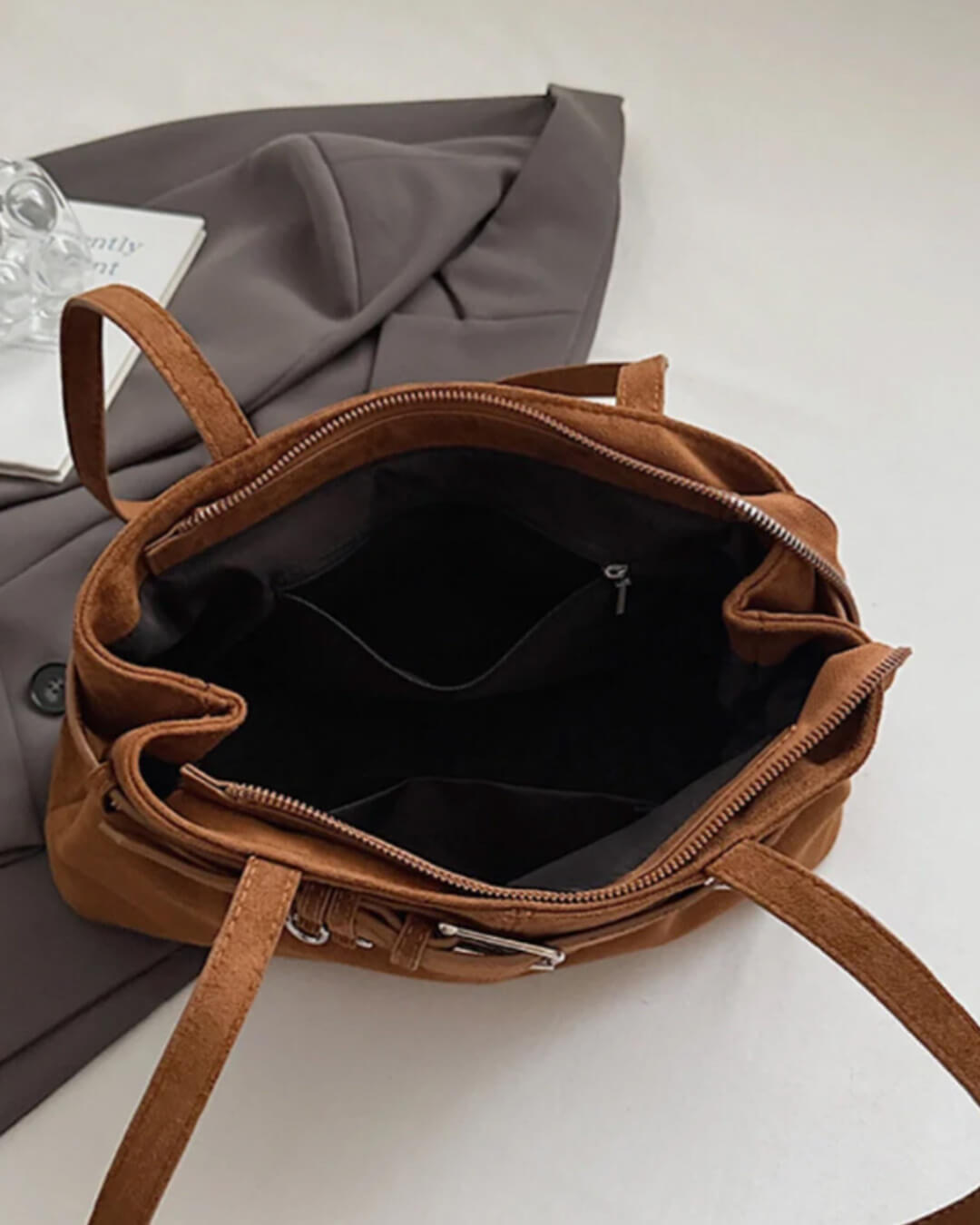 SOERA Nora Vegan Suede Bag - Handbags - 3256809581682870-;Hk1757549905350034784 Dark Brown Regular