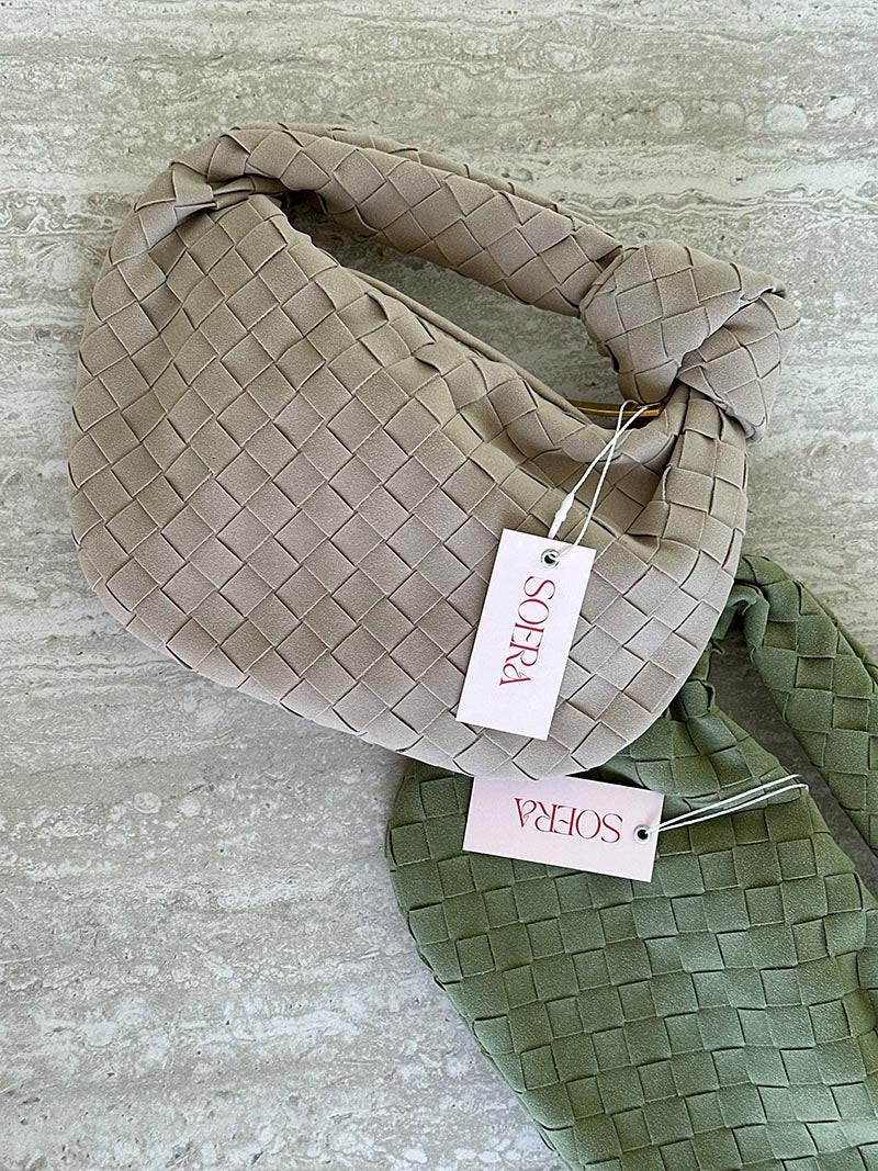 SOERA Woven Bag mini suede - Handbags - DBAD2-WK272006 Grey