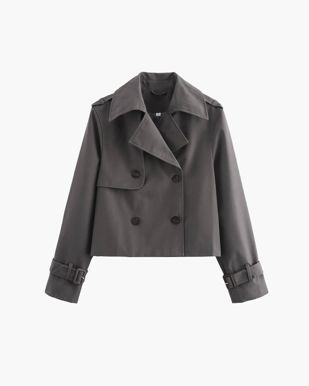 SOERA Bellatrix Cropped Trench Coat - Jackets - Dark Gray S