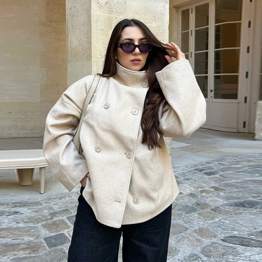 SOERA Clarissa Jacket with Stand Collar - Jackets - Creme XS