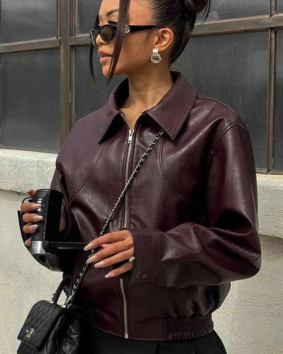 SOERA Erika Zip Up Leather Jacket - Jackets - XS