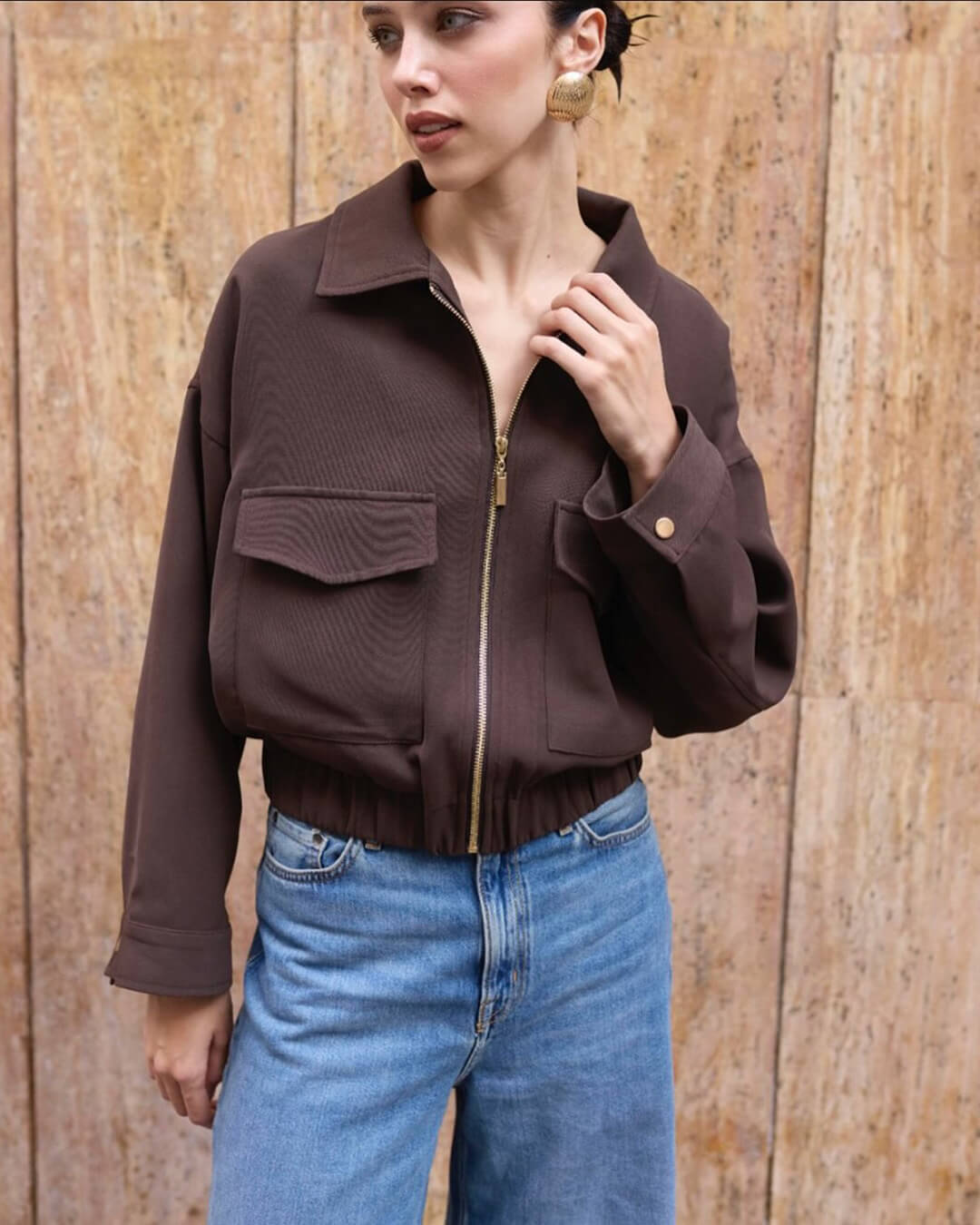 SOERA Ginny Flap Pocket Bomber Jacket - Jackets - 1005009910944019-;jl1773321573600182176 XS