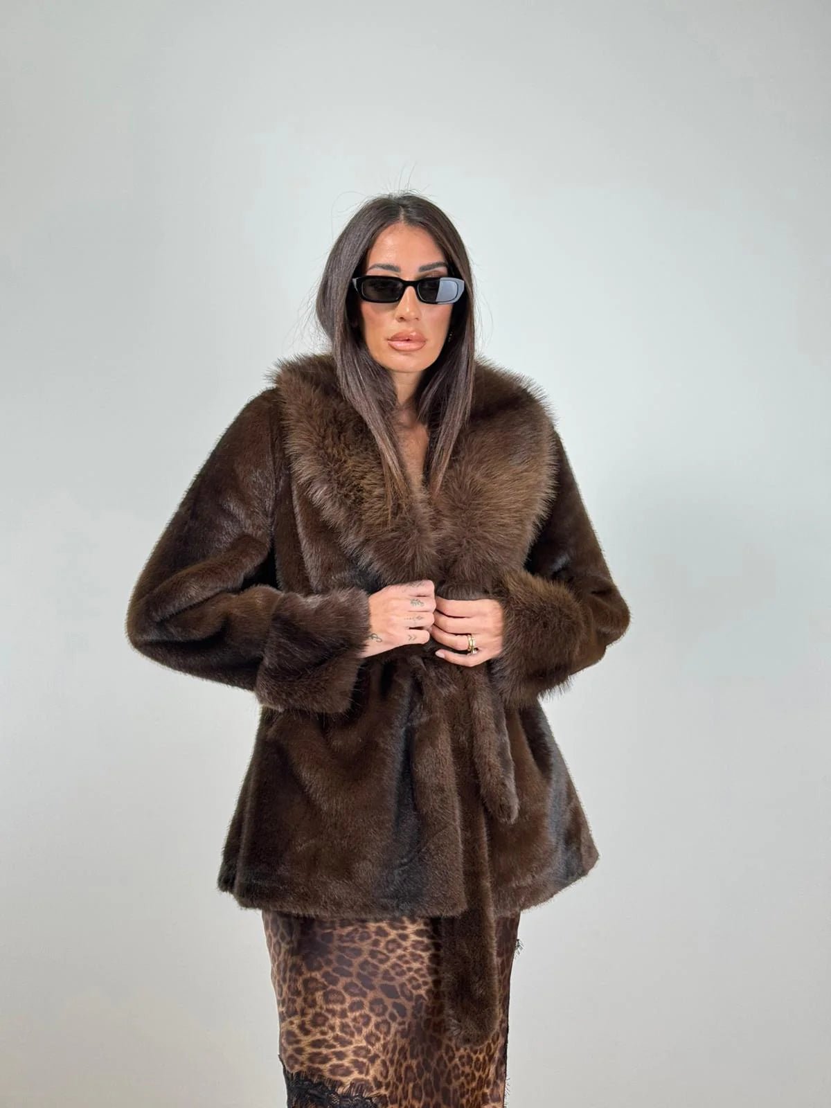 SOERA Louise Faux Fur Coat - Jackets - L Coffee