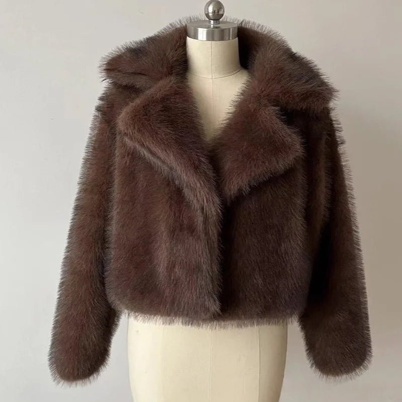 SOERA Marian Faux Fur Coat - Jackets - 3256809642752686-;EC1763048697012797529 Coffee S