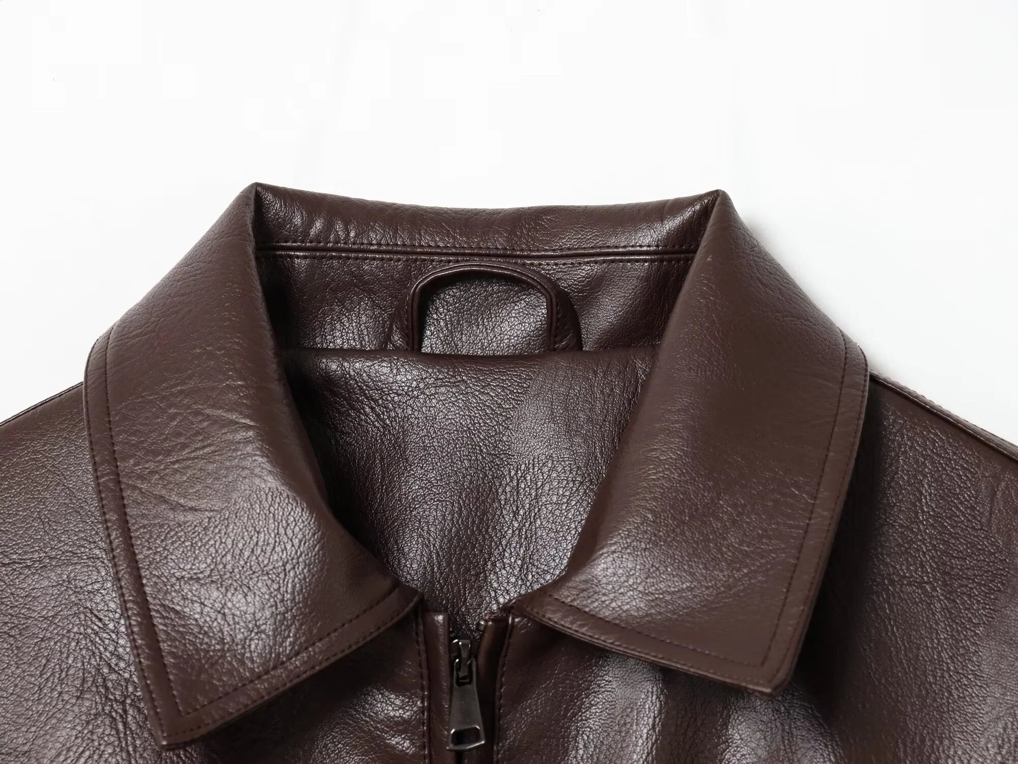 SOERA Marivic Zip Up Faux Leather Jacket - Jackets - Su1775572252224432124 Brown L