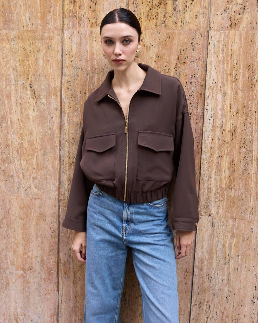 SOERA Zoey Zip Up Pocket Jacket - Jackets - 1005010155299500-;aH1774621553279313735 Dark Brown XS