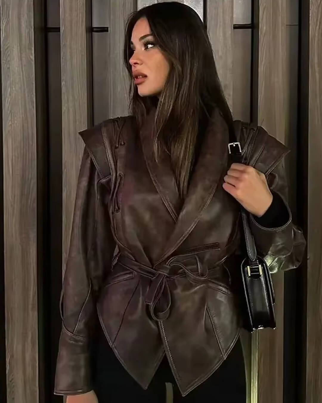 SOERA Zyra Biker Leather Jacket - Jackets - Brown L