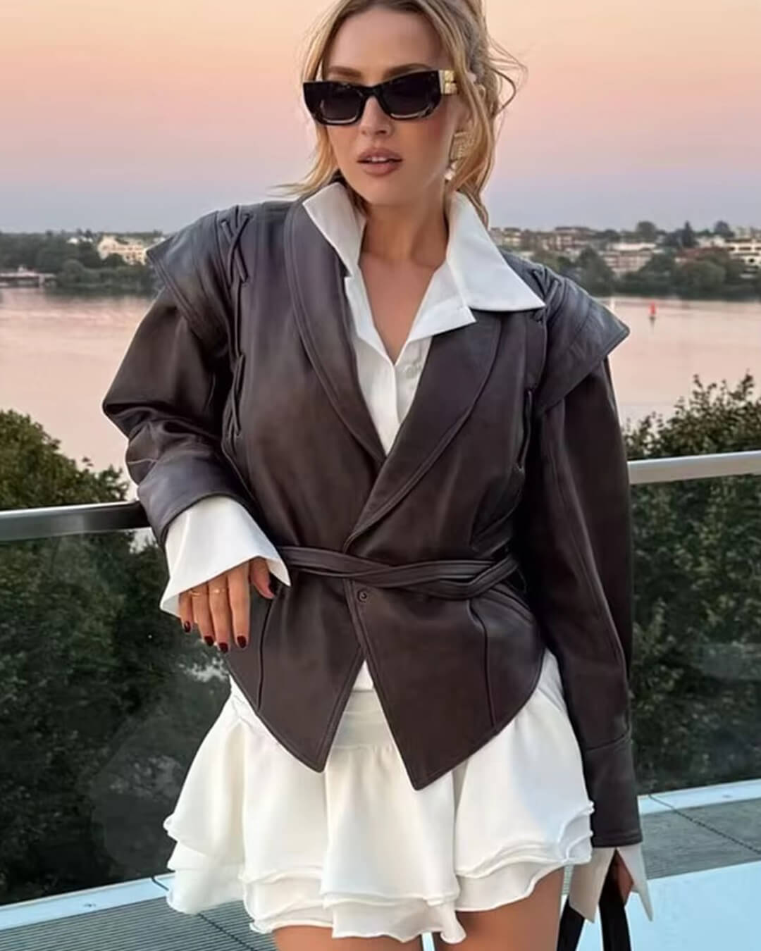 SOERA Zyra Biker Leather Jacket - Jackets - Brown S