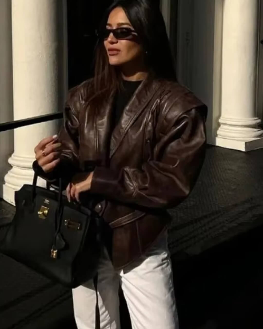 SOERA Zyra Biker Leather Jacket - Jackets - Brown XL