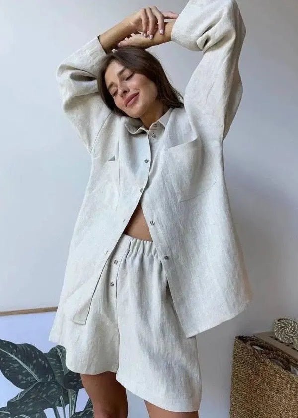 SOERA Beatrice Relaxed Linen Co-Ord Set - Matching Sets - Brown M