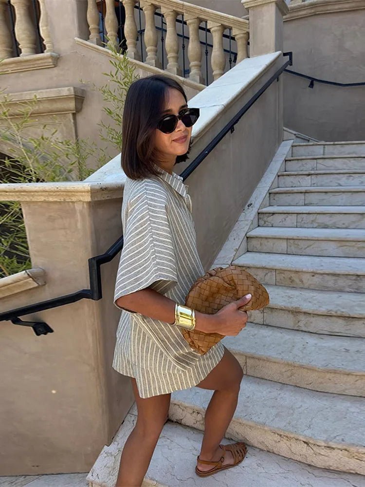 SOERA Vivienne Striped Shorts Set - Matching Sets - SOERA-611459-STR-S-27523 S