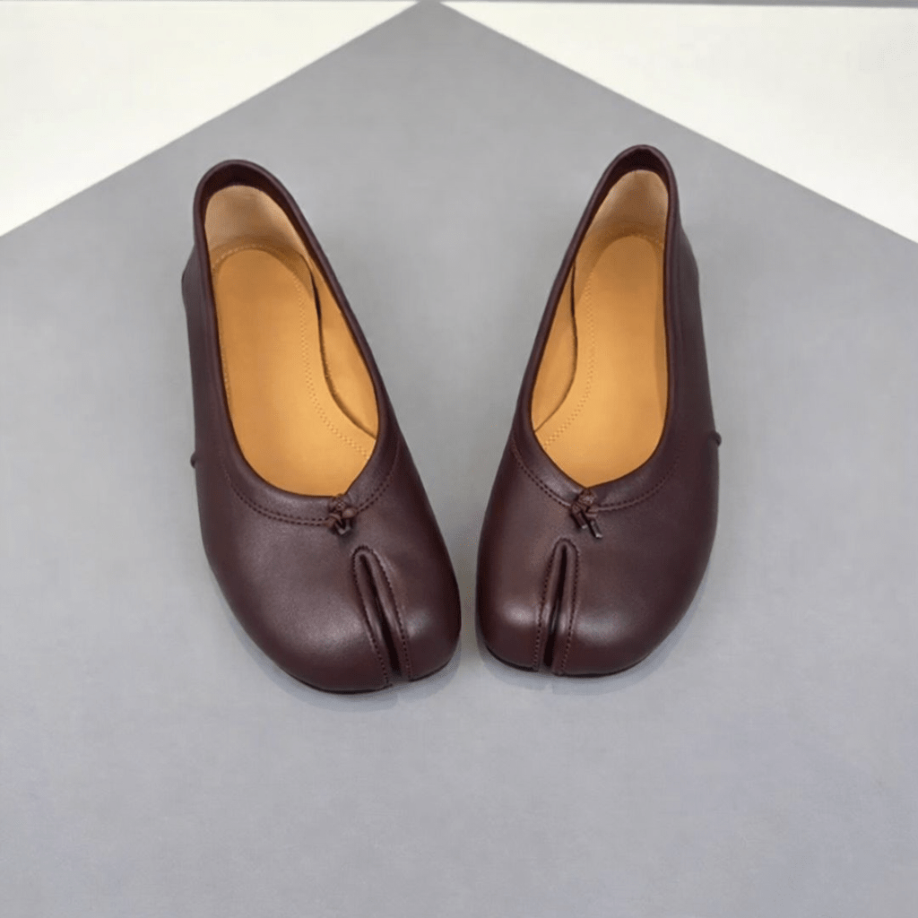 SOERA Bianca Split-Toe Leather Mules - Shoes - Wine 35