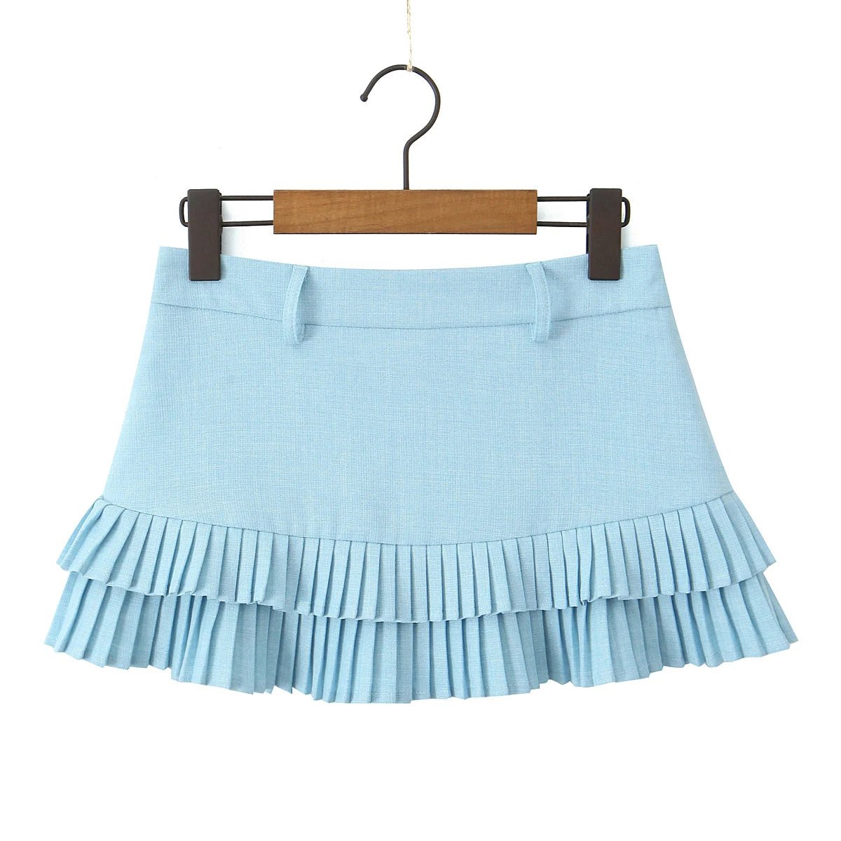 SOERA Bella Low - Waist Pleated Mini Skirt - Skirt - Blue S