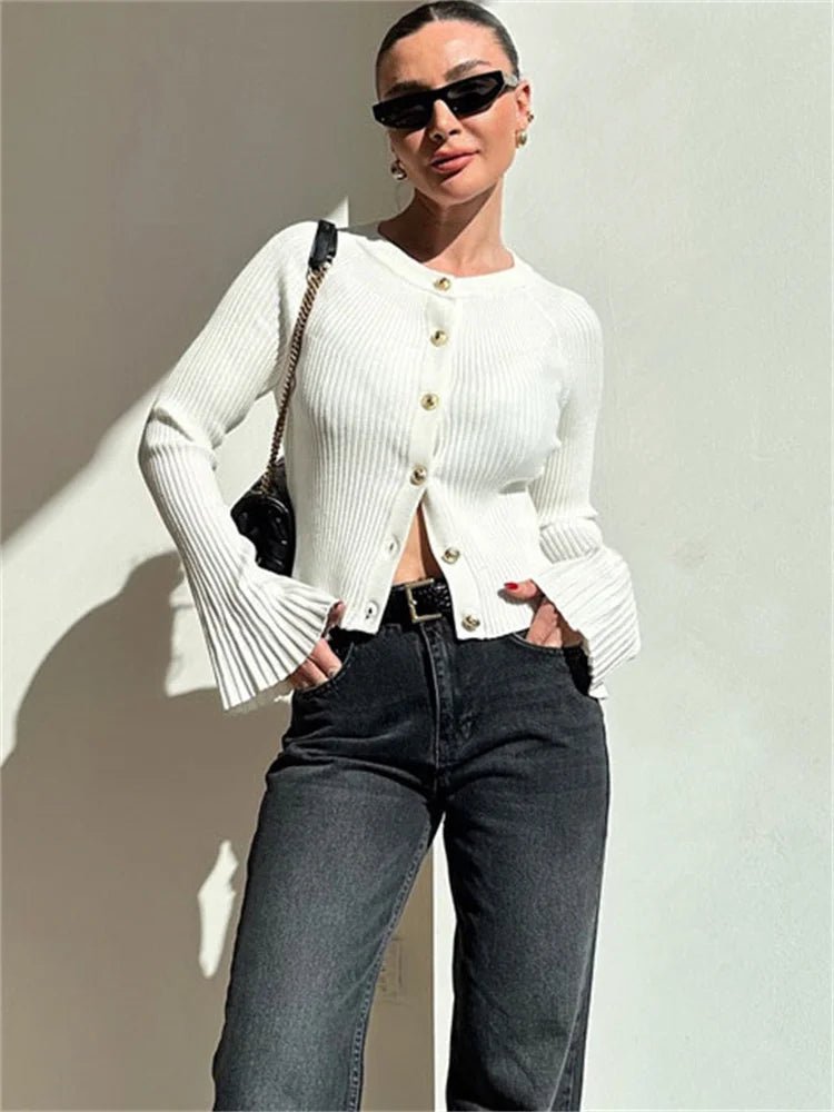 SOERA Eloisa Ribbed Knit Long Sleeve Cardigan - Sweaters & Cardigans - 1005009561904586-;tJ1769414229133731919 Black S