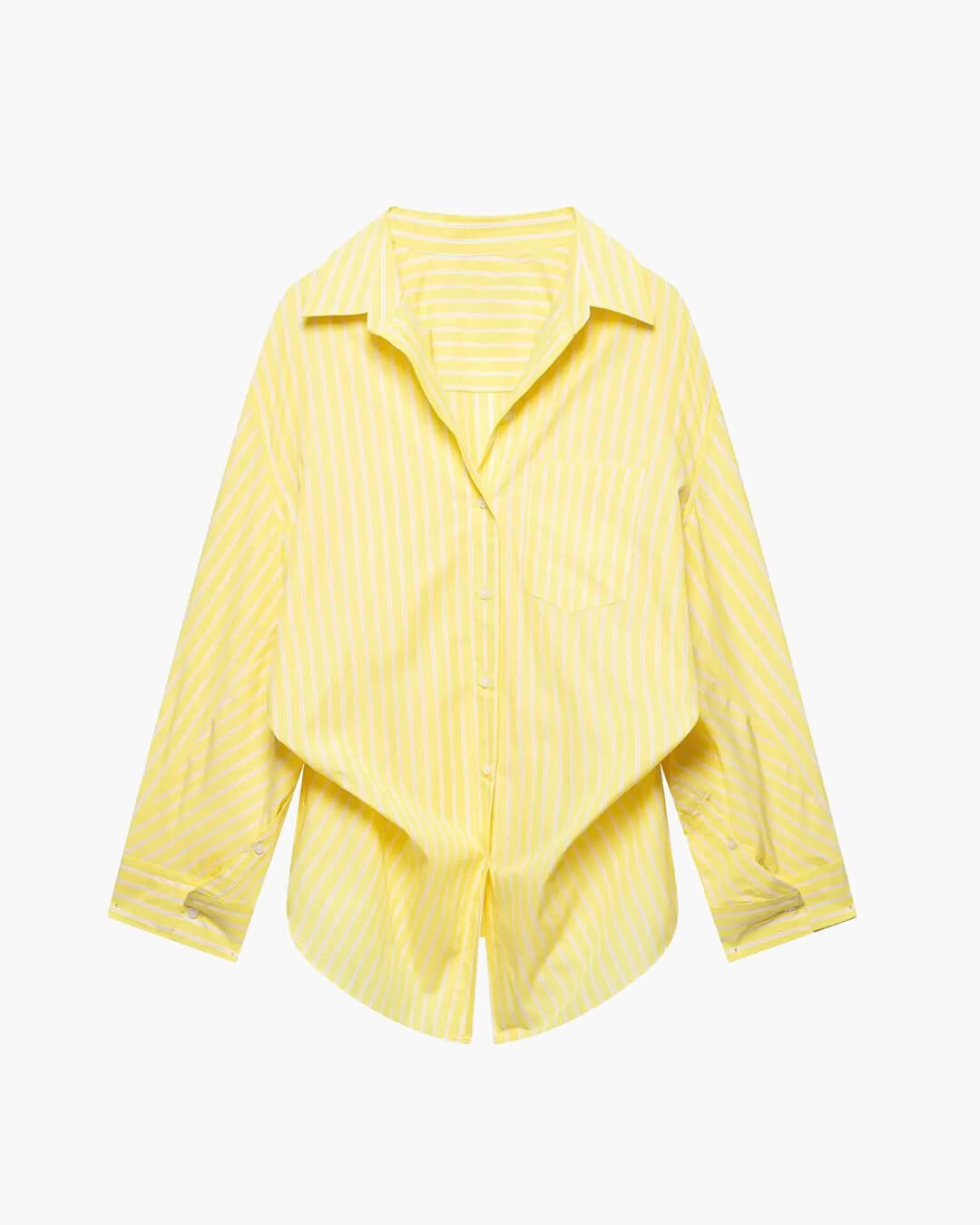 SOERA Gaile Bat Sleeve Striped Shirts - Tops - rR1774532669746020050 Yellow XS