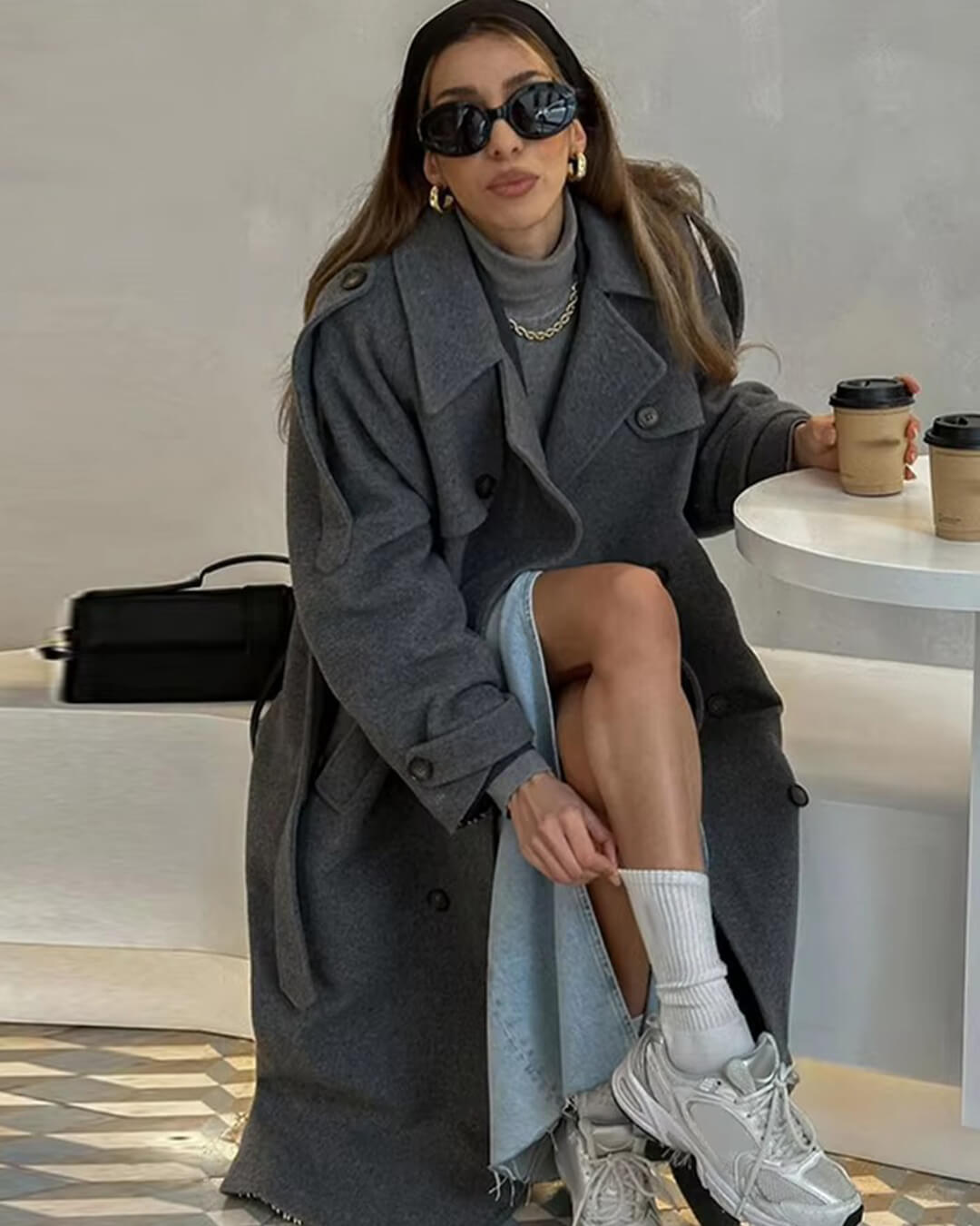 SOERA Alicia Gray Belted Long Coat - Women’s Coats & Jackets - 3256809626587176-;Jl1763023160799296914 Dark Gray S