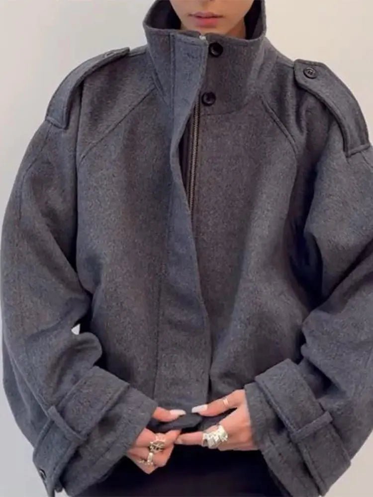 SOERA Fiona Cropped Coat - Womenโs Coats & Jackets - ao1762772375819098145 Gray S