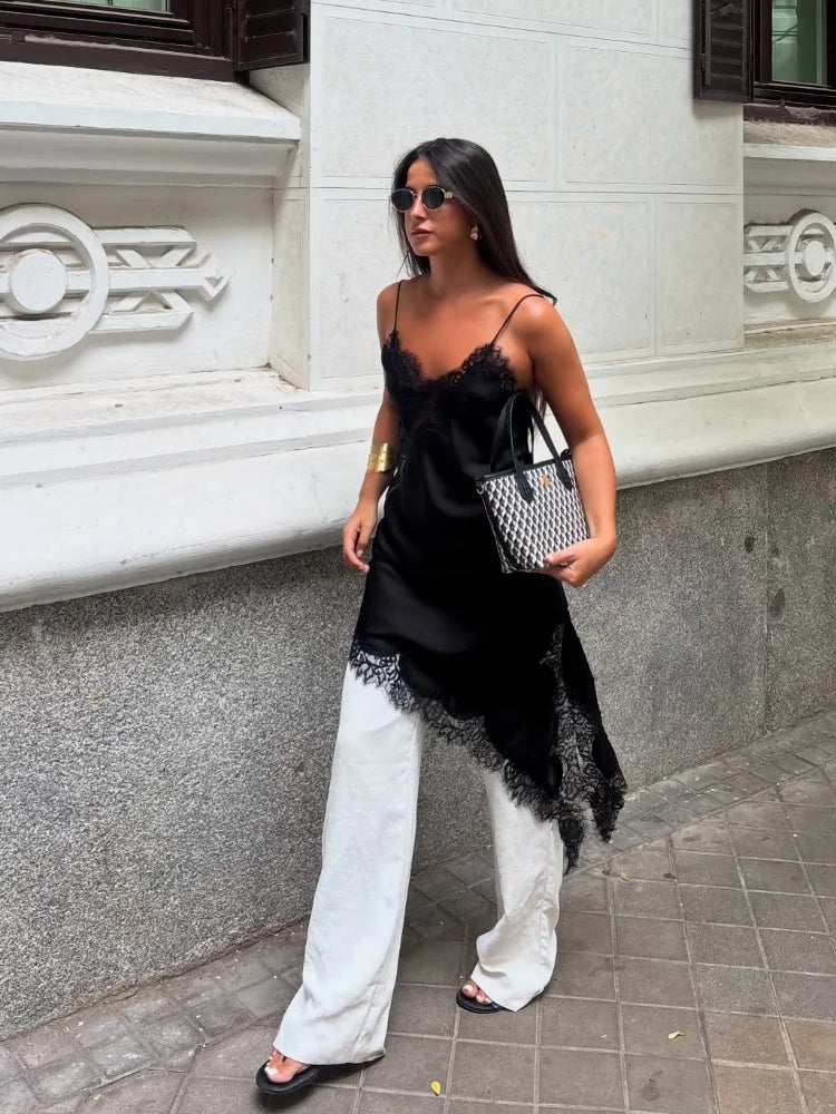 Elegant Off-Shoulder Lace Patchwork Summer Dress for Women - White Cocktail Dress 1