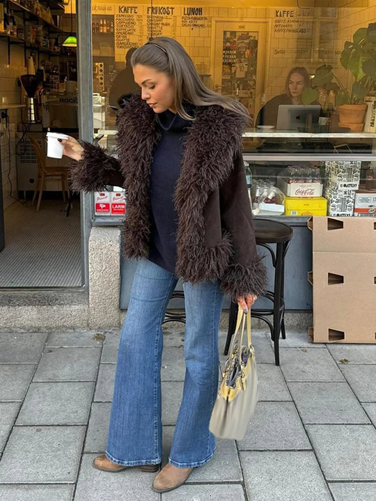 Soera Daisy Plush Faux Fur Coat 