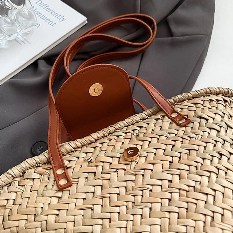SOERA Sophia Woven Rattan Shoulder Bag - Bag -  Beige