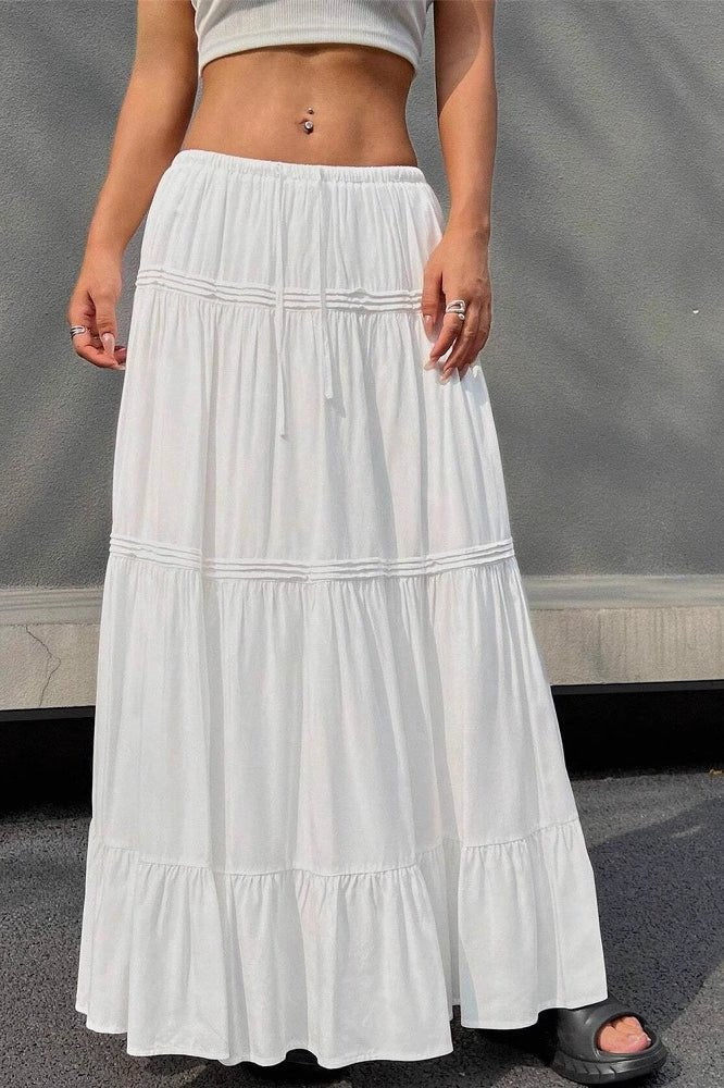 SOERA Marcella Tiered Ballet Maxi Skirt - Bottoms -  White M
