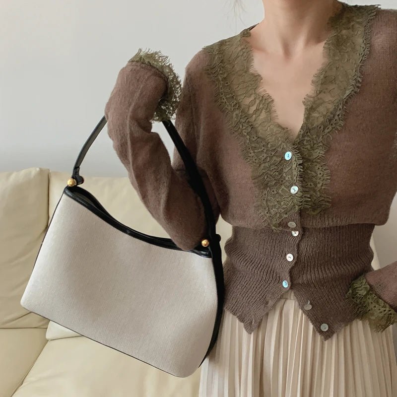 SOERA Aurelie Knitted Lace Cardigan - Cardigans - 1005007717662399-;gN1764877298329325573 Coffee One Size