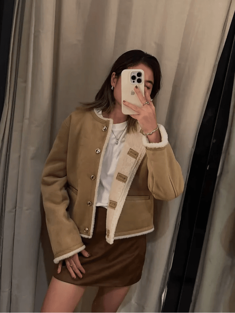 SOERA Aralyn Faux Fur Suede Coat - Coats & Jackets - 1005009972956325-;hV1764887228032067299 Beige XS