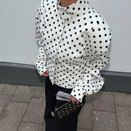 Caryl Stand Collar Polka Dot Jacket