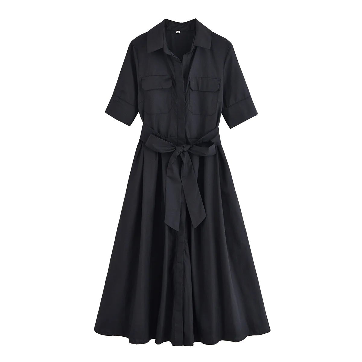 SOERA Ariane Belted Shirt Midi Dress - Dress -  Black XS