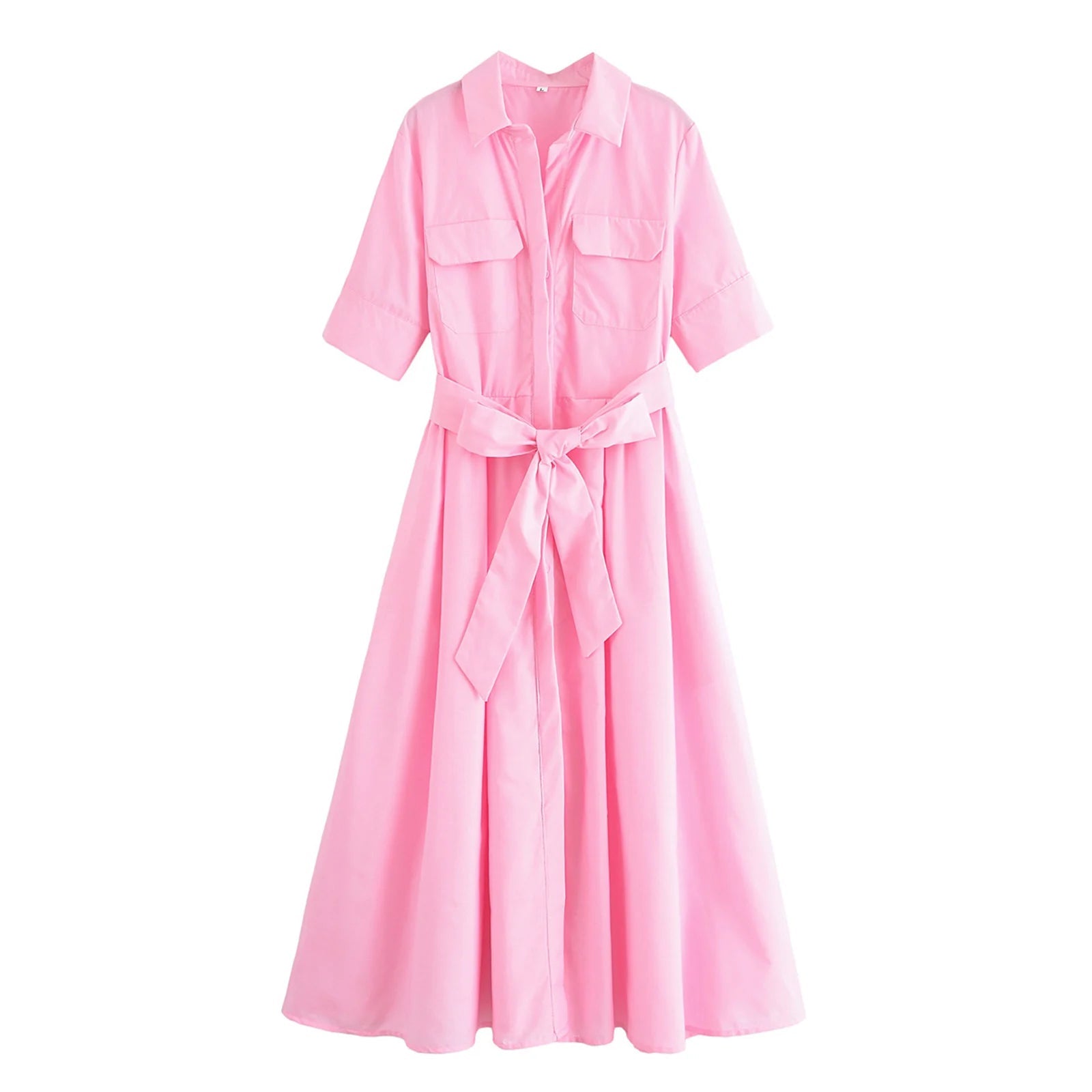 SOERA Ariane Belted Shirt Midi Dress - Dress -  Pink XS