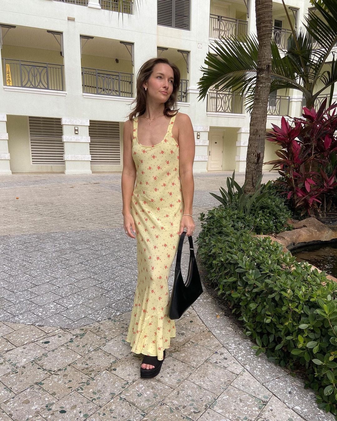 SOERA Erich Flared Ruffle Floral Dress - Dress - SOERA-665347-YEL-S-05539 Yellow S