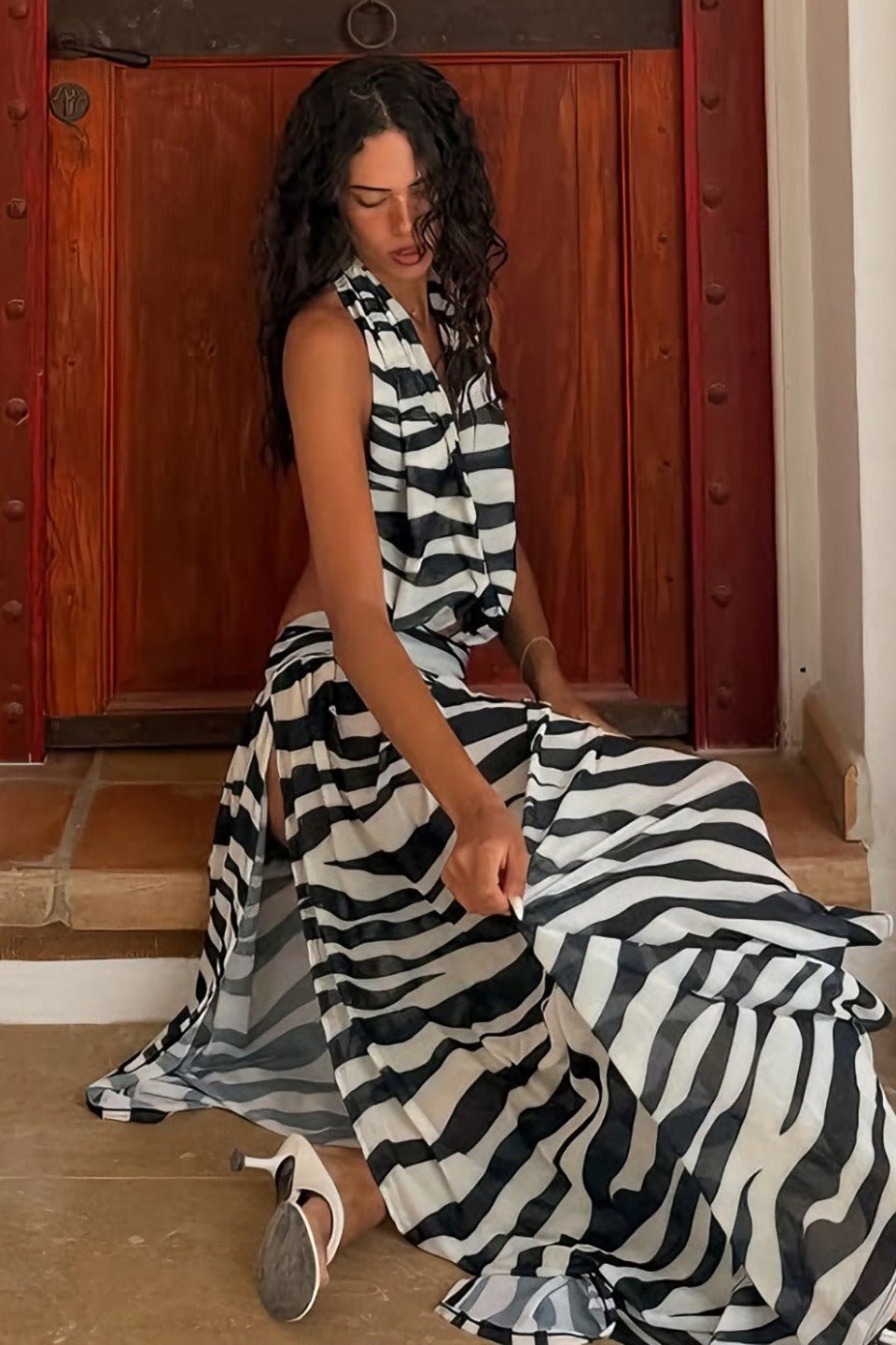 SOERA Sara Zebra Cutout Maxi Dress - Dress - SOERA-997891-BLA-M-75875 Black M