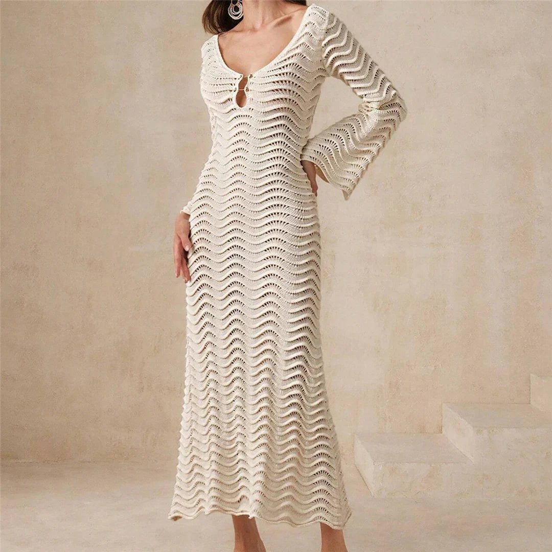 SOERA Arabella Lace-Up Knit Maxi Dress - Dresses -  Blue M