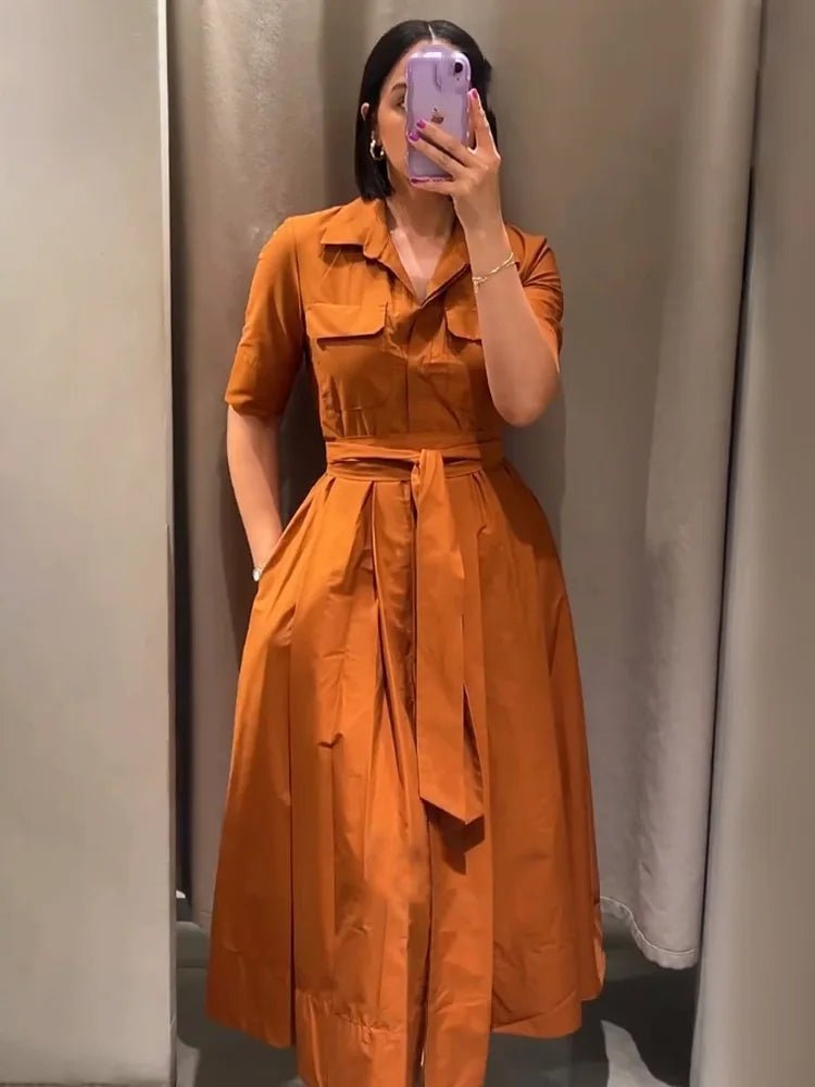 SOERA Ariane Belted Shirt Midi Dress - Dresses -  Pink XS
