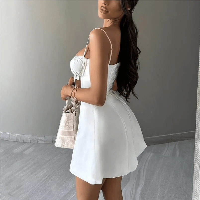 SOERA Bianca Lace-Up Mini Sundress - Dresses -  Yellow S