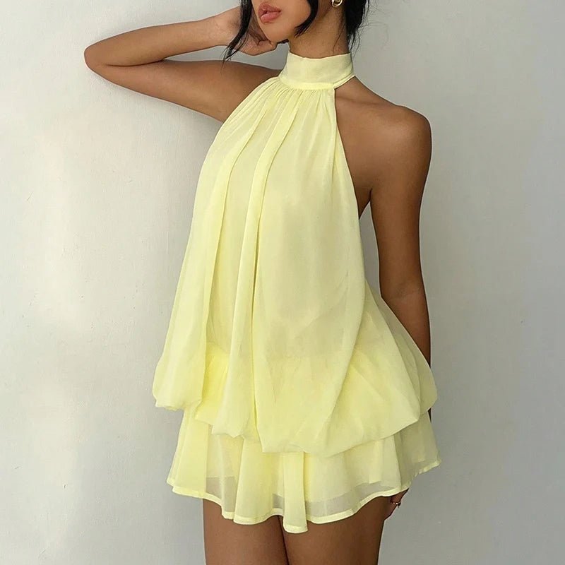SOERA Eden Halter Backless Mini Dress - Dresses -  White S