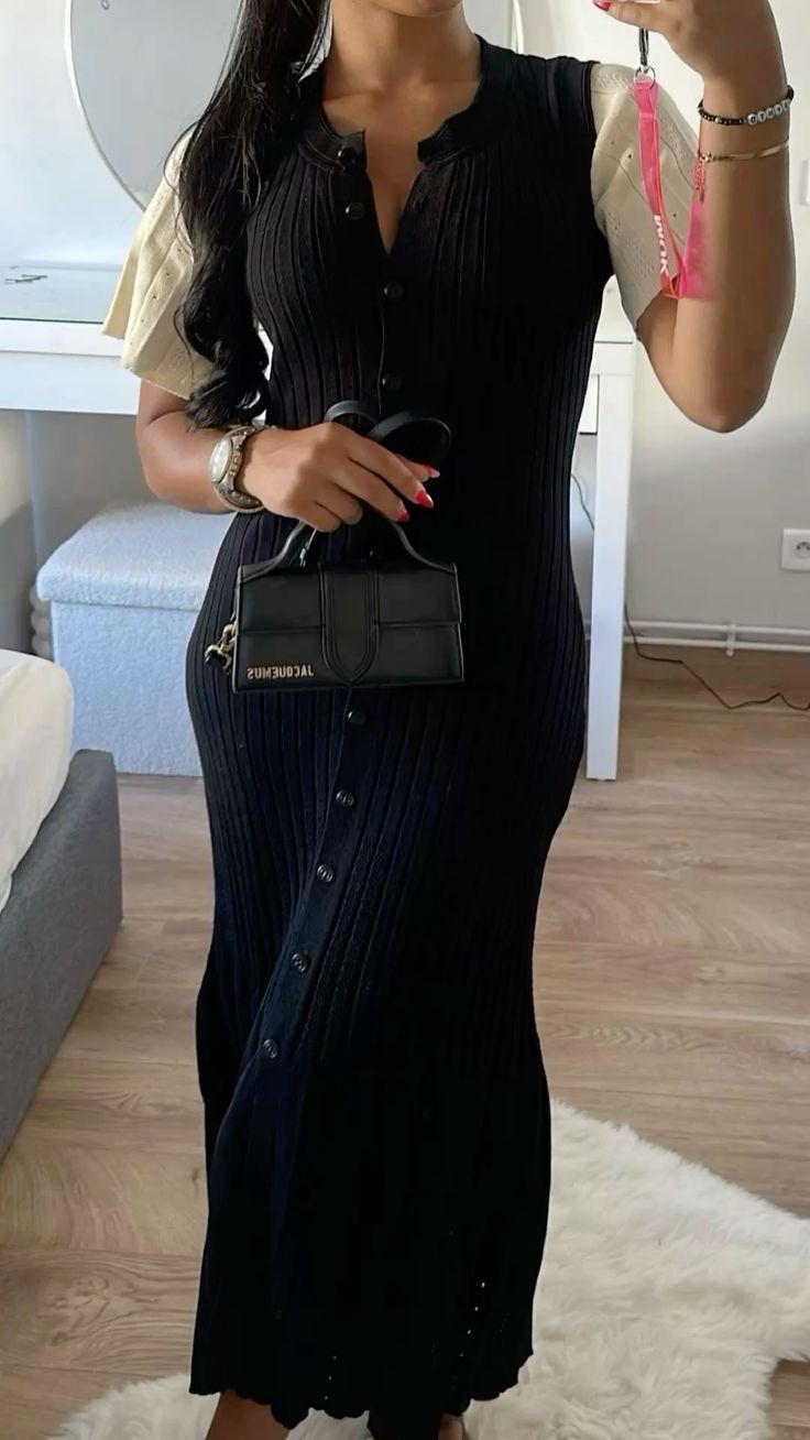 SOERA Gina Midi Dress - Dresses - Soera-Gina-dress-black/M Black M