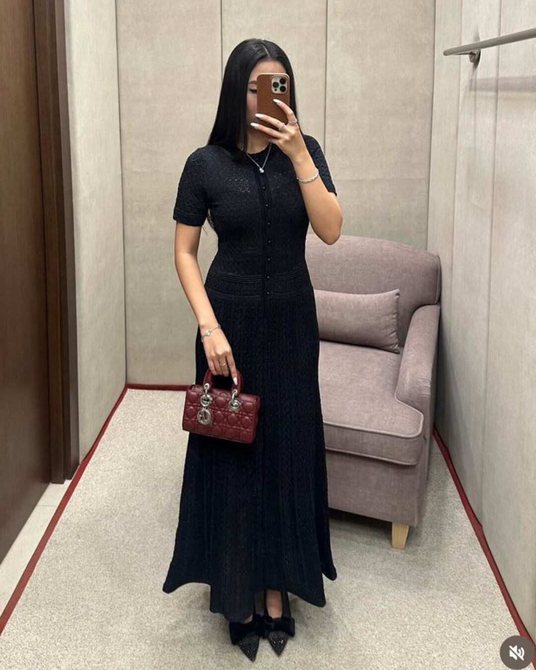 SOERA Jeriza Knitted Half - Button Midi Dress - Dresses -  Black XS