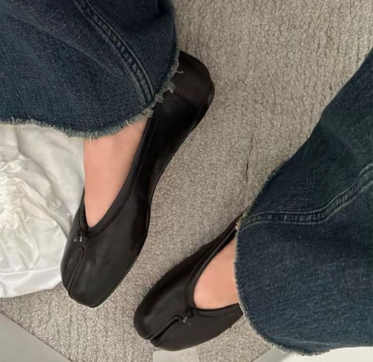 SOERA Elizabeth Split Toe Ballet Flats - Flats - 1005007476907322-;Qy1770721238661257424 Black 41