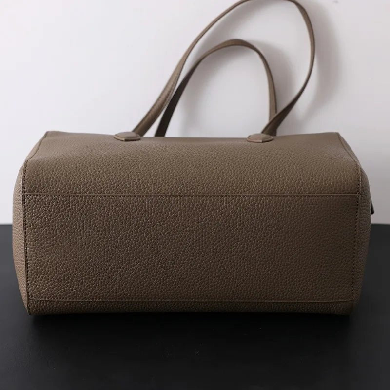 SOERA Elena Genuine Leather Tote Bag - Handbags -  Khaki 30